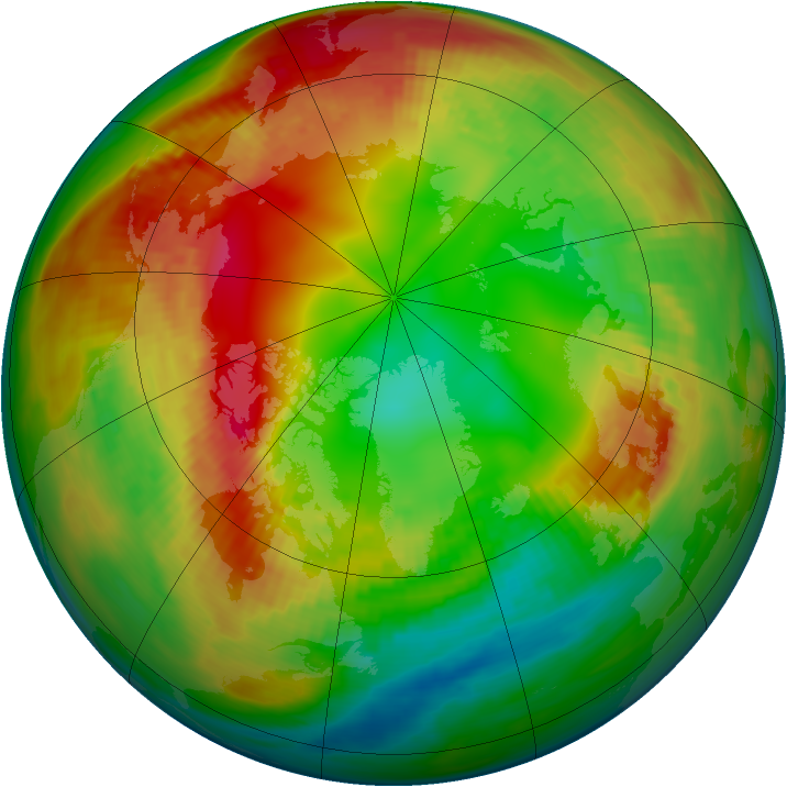 Arctic ozone map for 07 February 1984